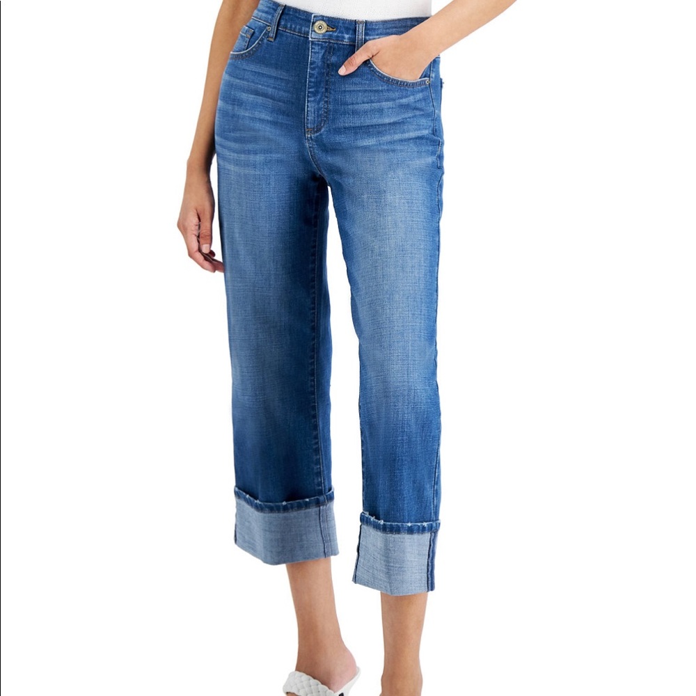 INC Denim Wide Leg Crop